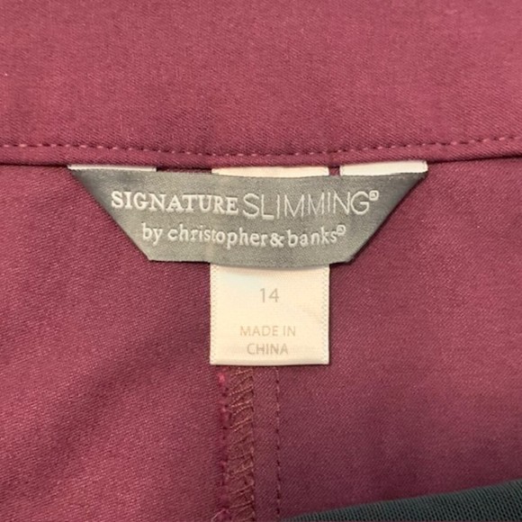 Signature Slimming by Christopher & banks Purple Rayon Nylon Stretch Pants Sz 14 - Picture 5 of 10